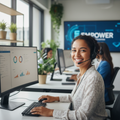Mujer trabajando en call center en Barranquilla